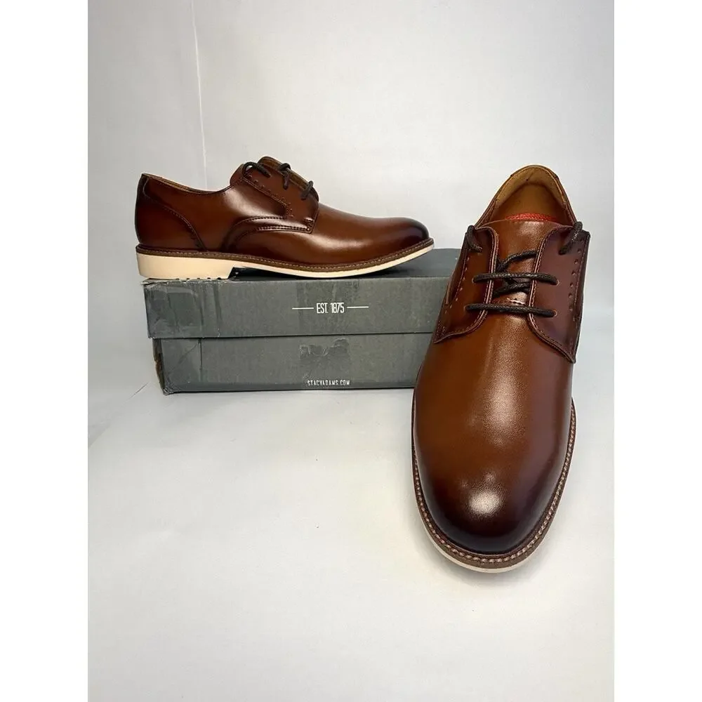 Stacy Adams Wescott Boys Oxford Dress Shoes Cognac US Size 5M New